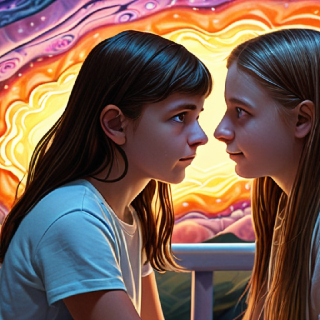 **Prompt 1: Empathetic Connection & Inner World Exploration**
    A compassionate youth counselor making genuine eye contact with a hesitant teenager. Behind the teenager, an abstract, ethereal landscape of swirling colors and subtle symbolic elements represents their complex inner world, encompassing fears, hopes, and unspoken emotions. A translucent, illuminated bridge of understanding and trust softly extends from the counselor towards the teenager's personal space, symbolizing the opening of a safe and non-judgmental connection. The lighting is soft and warm, conveying a hopeful and supportive atmosphere, emphasizing emotional depth and human connection.