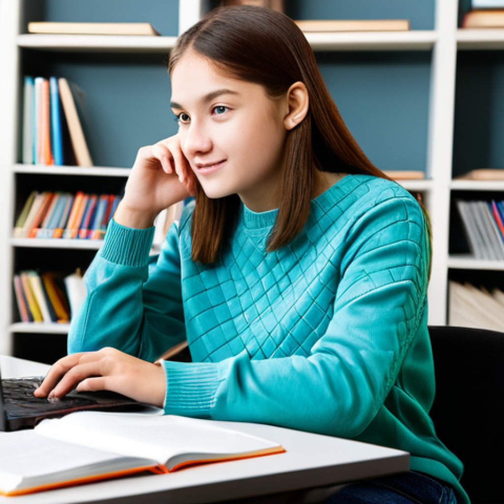 Career Aspirations**
"A high school student, fully clothed in casual and modest attire, sitting at a desk with textbooks, researching career options on a laptop. Background: a bright and organized study room in a modern home. Safe for work, appropriate content, professional quality, perfect anatomy, natural proportions, well-formed hands, proper finger count, family-friendly."
**