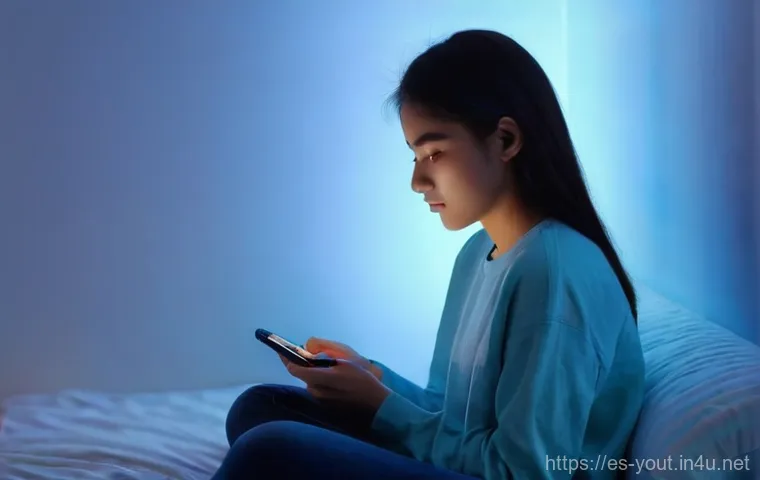 청소년지도사 업무 사례 분석 - **"Reflective Teenager in Digital Glow"**
A 16-year-old female teenager sits alone in a softly l...