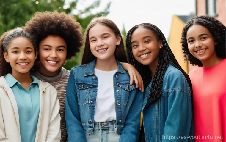 청소년지도사와 청소년 문제 해결 프로그램 개발 - **Navigating the Digital Ocean Mindfully:** A scene illustrating several teenagers, dressed in age-a...