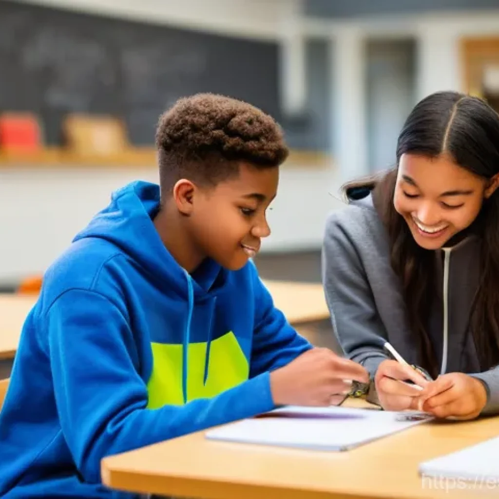 청소년지도사와 관련된 주요 이론들 - **Prompt:** A diverse group of teenagers, aged 15-17, are gathered in a vibrant, modern community ce...