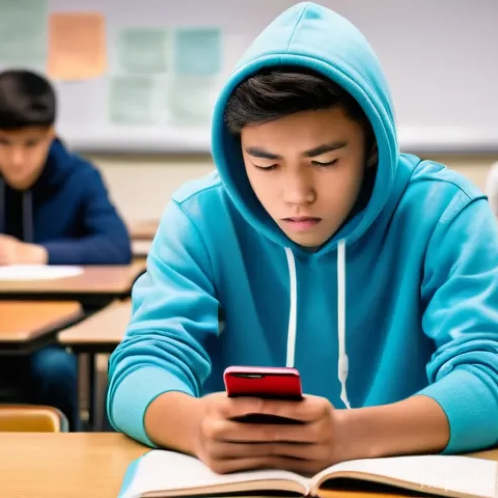 청소년지도사와 청소년 정신건강 프로그램 - **Prompt:** A diverse group of teenagers, approximately 16-17 years old, are depicted in a modern, s...