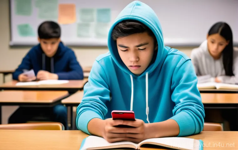 청소년지도사와 청소년 정신건강 프로그램 - **Prompt:** A diverse group of teenagers, approximately 16-17 years old, are depicted in a modern, s...