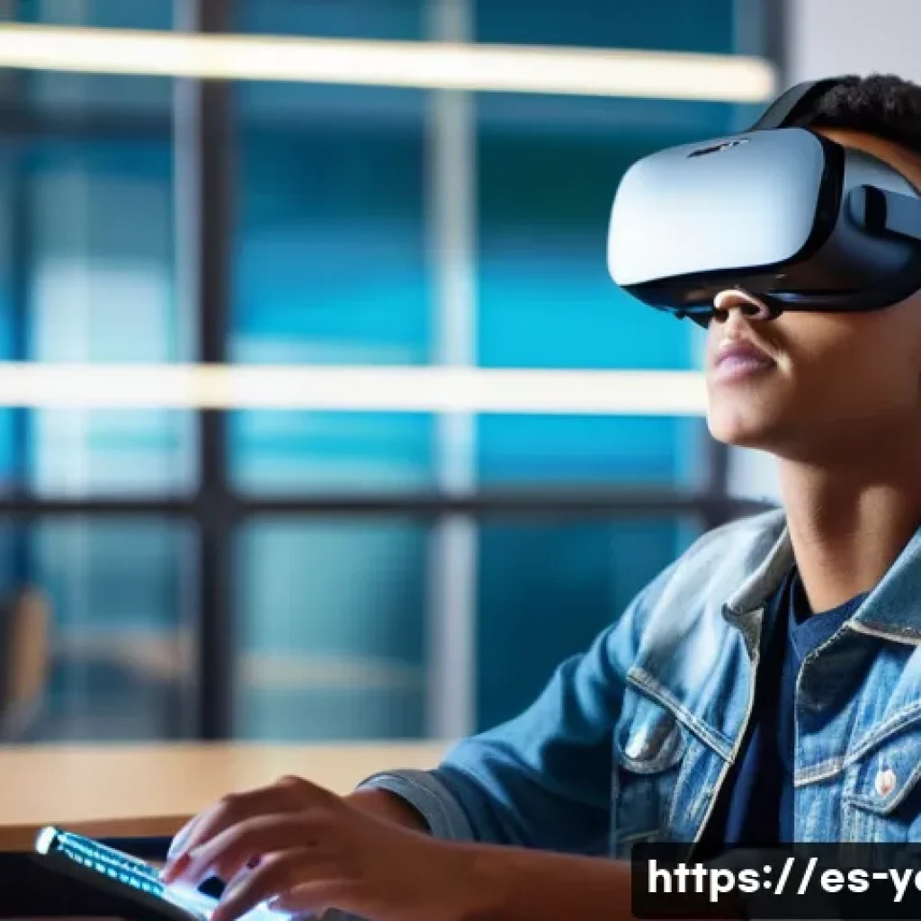 청소년지도사 업무에서의 기술 활용 사례 - **Prompt: Personalized Immersive Learning in a Modern Setting**
A 16-year-old student, dressed i...